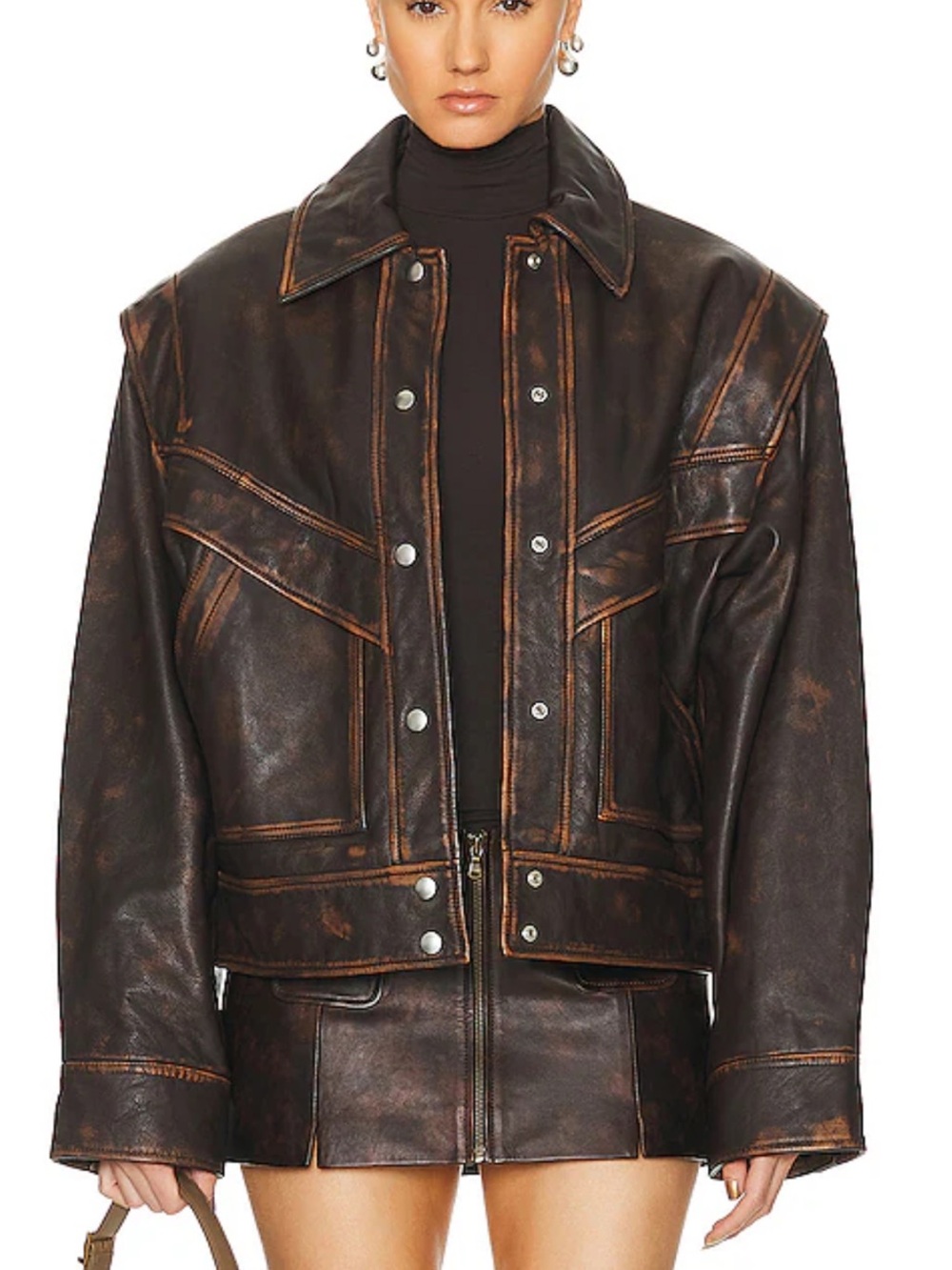 GRLFRND Jayden distressed leather jacket